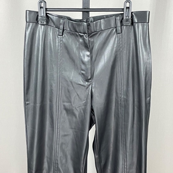 NEW Jason Wu Pants Womens Medium black faux leather skinny designer moto - Picture 2 of 10
